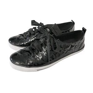 COACH Suzzy Patent Leather Embossed Low Sneakers
